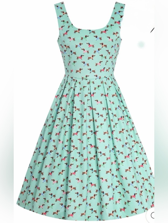 Modcloth Dresses & Skirts - Modcloth Retro Mint Dachshund Print Fit & Flare Dress xl